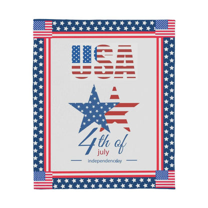 USA Independence Day 4th of July Jersey Fleece Blanket 50" x 60"