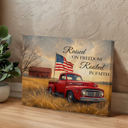 Personalized Rustic American Farm Canvas – Custom Family Name Patriotic Country Wall Art