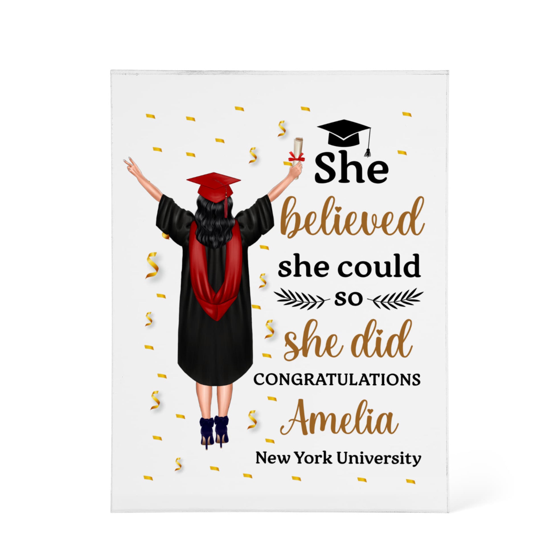 Personalized Graduation Acrylic Plaque for Her
