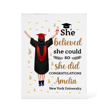 Personalized Graduation Acrylic Plaque for Her
