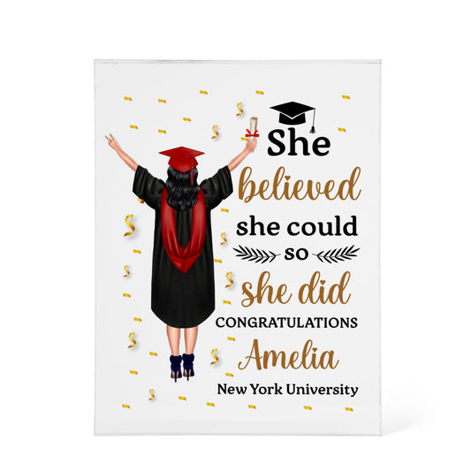 Personalized Graduation Acrylic Plaque for Her
