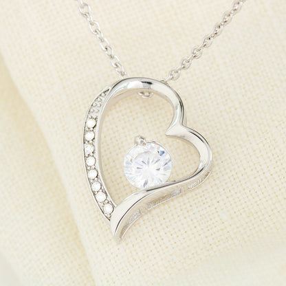 To My Daughter – Forever Love Necklace from Dad, Heart Pendant Jewelry Gift with Inspirational Message, Father Daughter Keepsake