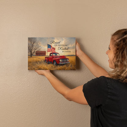 Personalized Rustic American Farm Canvas – Custom Family Name Patriotic Country Wall Art