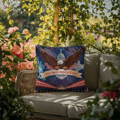 USA Independence Day Outdoor Pillow
