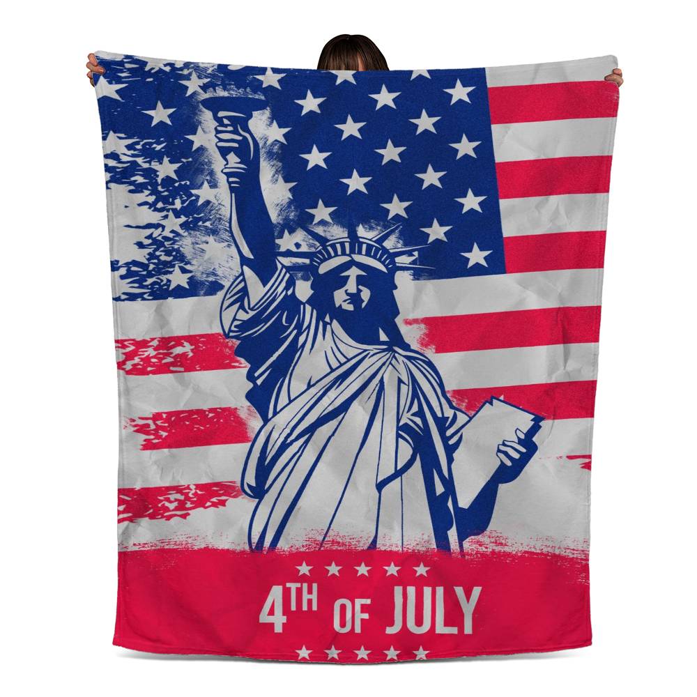 4th Of July Independence Day USA Patriotic Jersey Fleece Blanket 50" x 60"