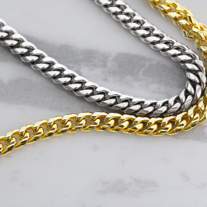“To My Man” Cuban Link Chain – Heartfelt Gift for Husband, Boyfriend, or Fiancé