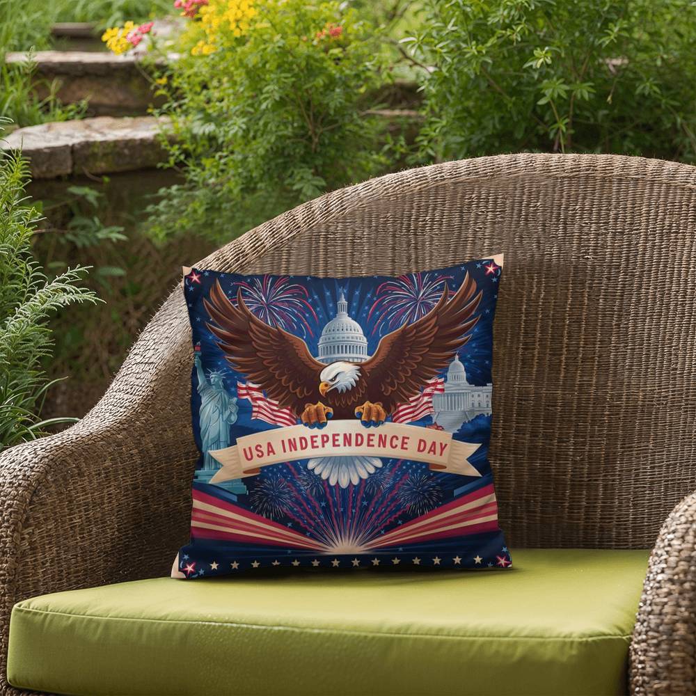 USA Independence Day Outdoor Pillow