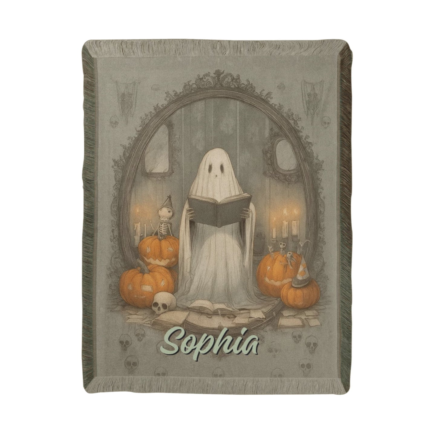 Haunted Pumpkin Ghost Blanket – Cozy Halloween Throw for Spooky Nights !
