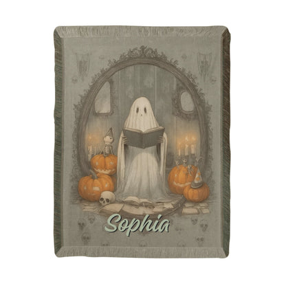 Haunted Pumpkin Ghost Blanket – Cozy Halloween Throw for Spooky Nights !