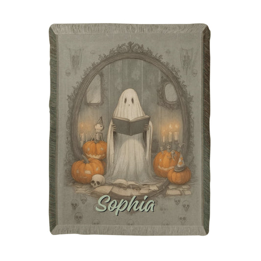 Haunted Pumpkin Ghost Blanket – Cozy Halloween Throw for Spooky Nights !