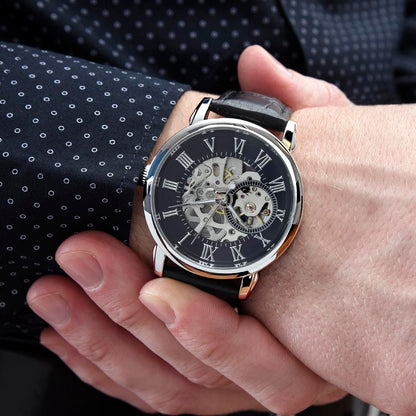 To My Husband Happy Anniversary Men's Openwork Watch with MC