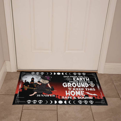 Personalized witch Halloween doormat