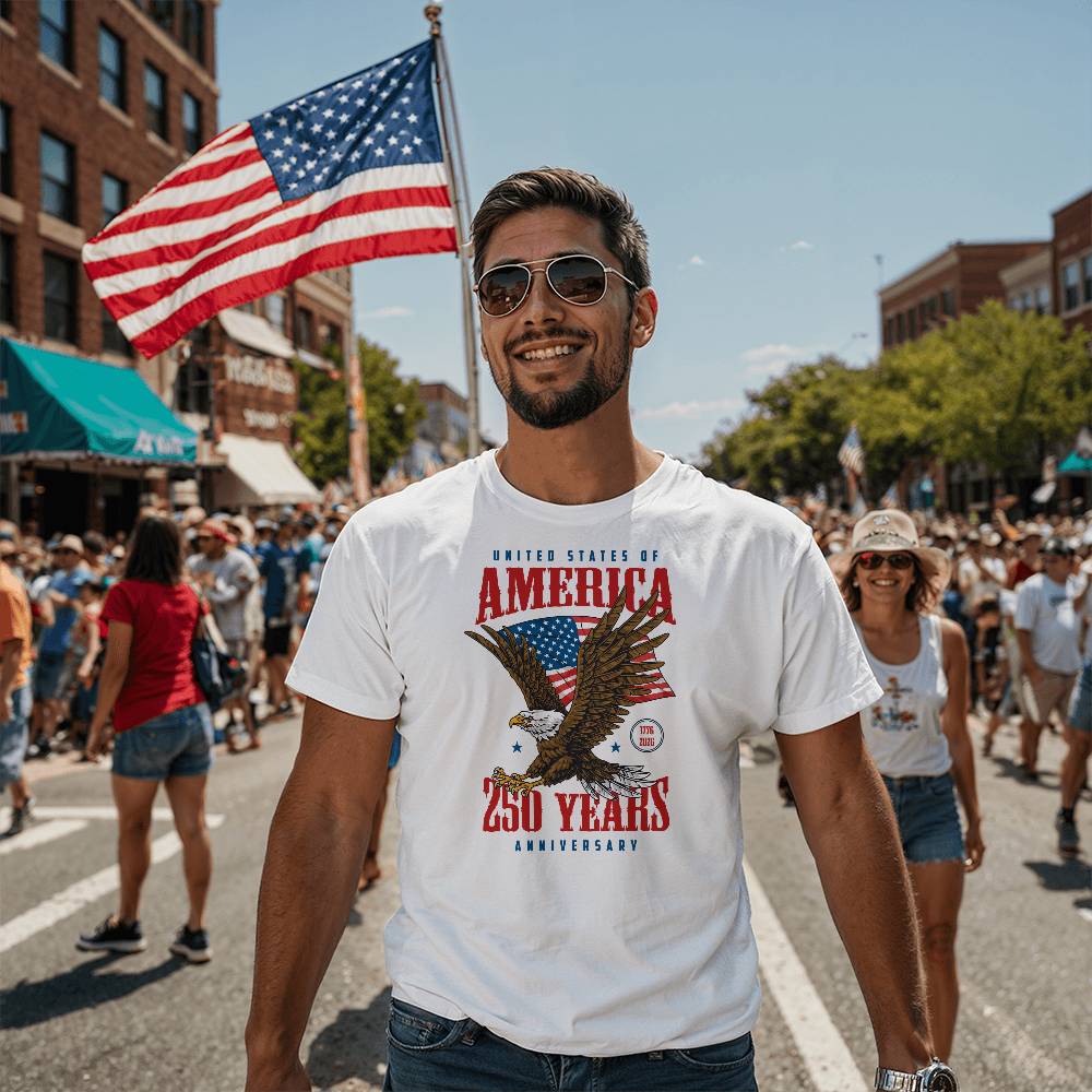 250 Years American Anniversary 1776-2026 USA Flag Patriotic T-Shirt