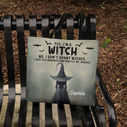 Personalized Witch Tote Bag – Custom Name Halloween Gothic Tote with Funny Quote !
