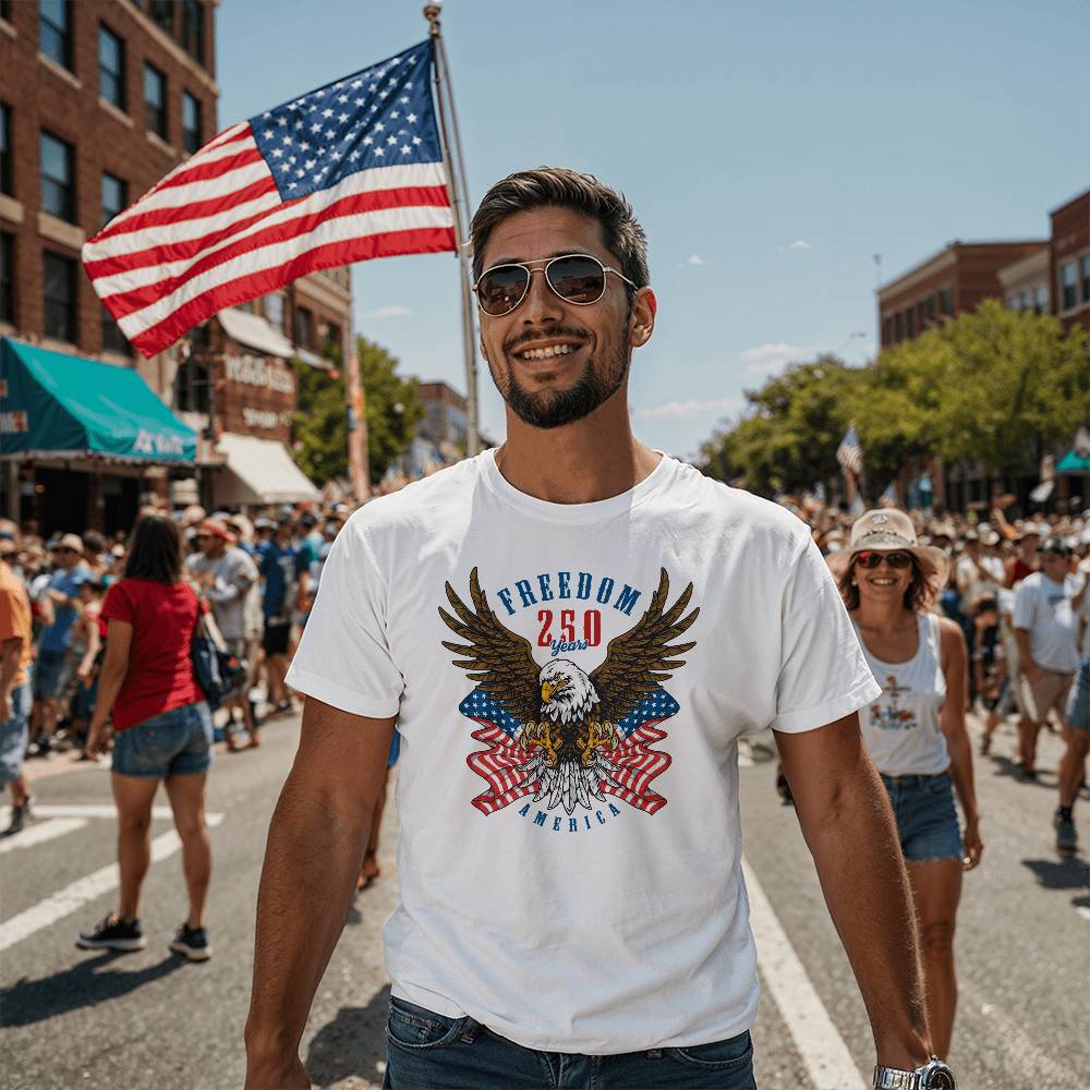 250 Years American Anniversary 1776-2026 USA Flag T-Shirt