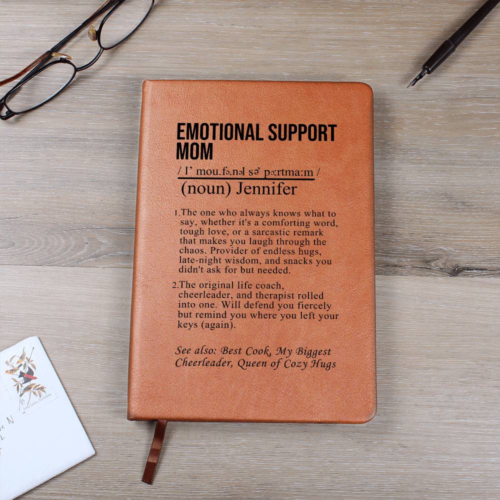 Emotional Support Mom, Vegan Leather Graphic Journal