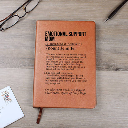 Emotional Support Mom, Vegan Leather Graphic Journal