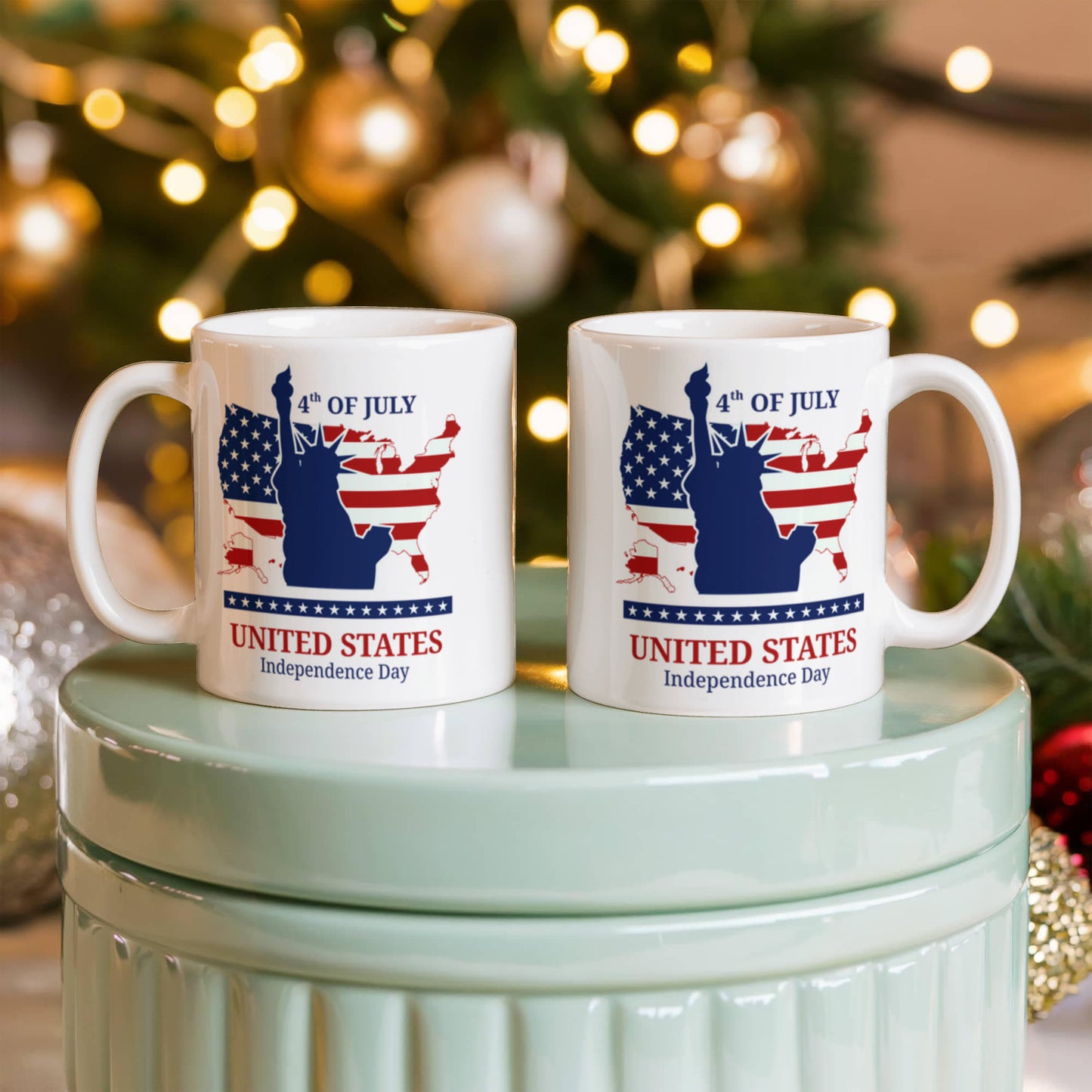 4th Of July United States Independence Day Patriotic White Ceramic Mug Multiple Variants