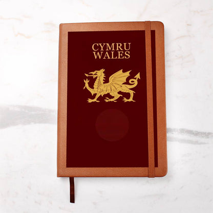 Personalized Template Vegan Leather Graphic Journal-CYMRU-WALES JOURNAL