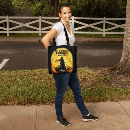 I May Be Wicked but at Least I’m Fabulous While I Hex” Halloween Tote Bag !