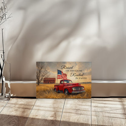 Personalized Rustic American Farm Canvas – Custom Family Name Patriotic Country Wall Art
