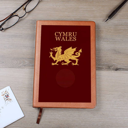 Personalized Template Vegan Leather Graphic Journal-CYMRU-WALES JOURNAL