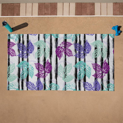 Beach Towel-Flower Pattern with Leaves - YERTIZZ.COM