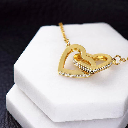 To My Beautiful Friend Interlocking Hearts Birthday Necklace (Yellow & White Gold Variants)