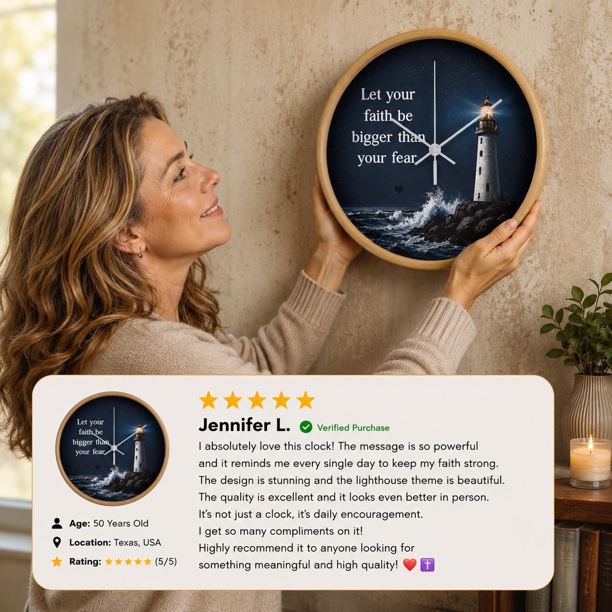 Christian encouragement wall clock