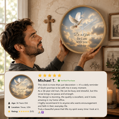 Religious wall clock with Bible verse