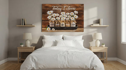 Today I Choose Faith Hope Love Peace Joy Canvas Print – Christian Wall Decor