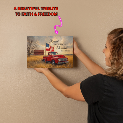 Personalized Rustic American Farm Canvas – Custom Family Name Patriotic Country Wall Art