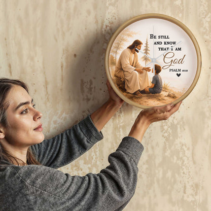 Religious wall clock with scripture