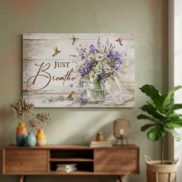 Just Remember Butterfly Canvas Wall Art – Sympathy Memorial Gift for Loss of Loved One