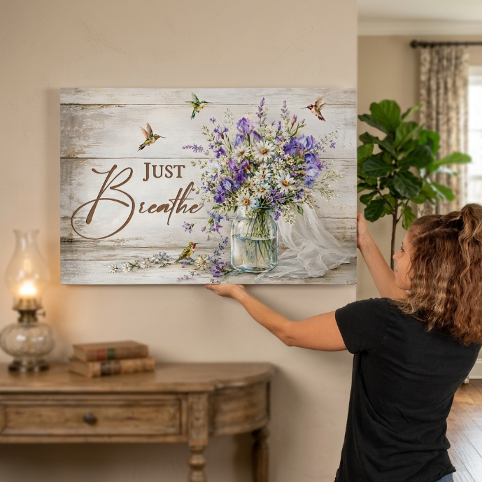 Just Remember Butterfly Canvas Wall Art – Sympathy Memorial Gift for Loss of Loved One