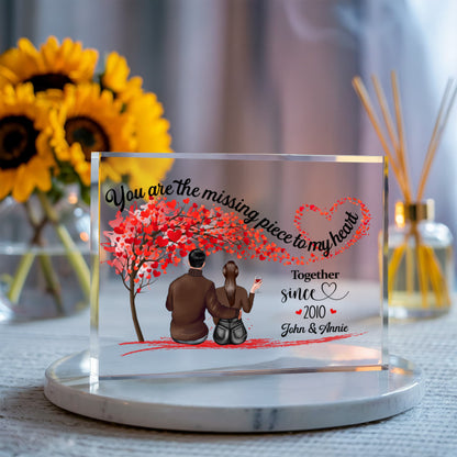 Personalized acrylic block for couple