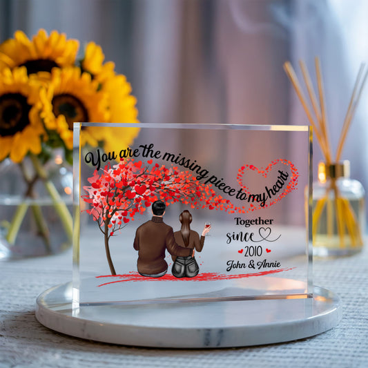 Personalized acrylic block for couple