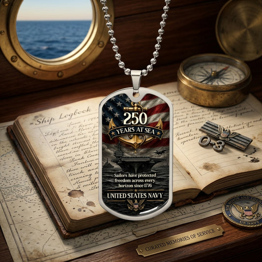 veteran navy gift dog tag necklace