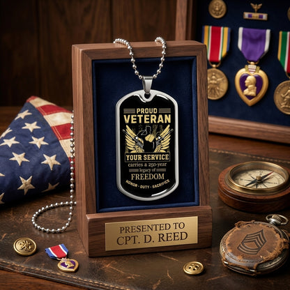 patriotic veteran dog tag gift