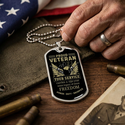 proud veteran dog tag necklace
