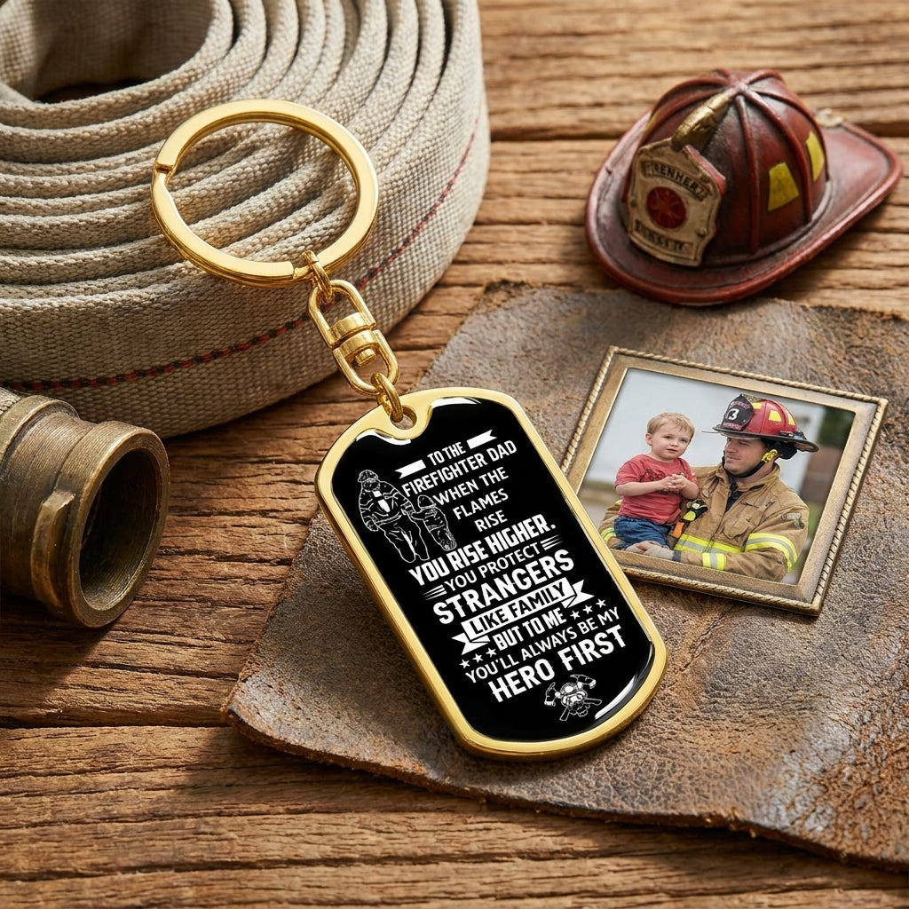 You're My Hero Dad Dog Tag Keychain – Even When I'm Grown I'll Still Need You – Father's Day Gift