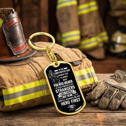 personalized firefighter father keychain you'll always be my hero first