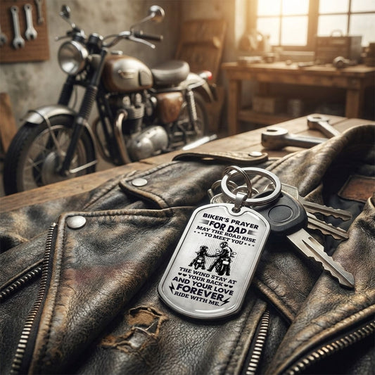 personalized biker dad dog tag your love forever ride with me