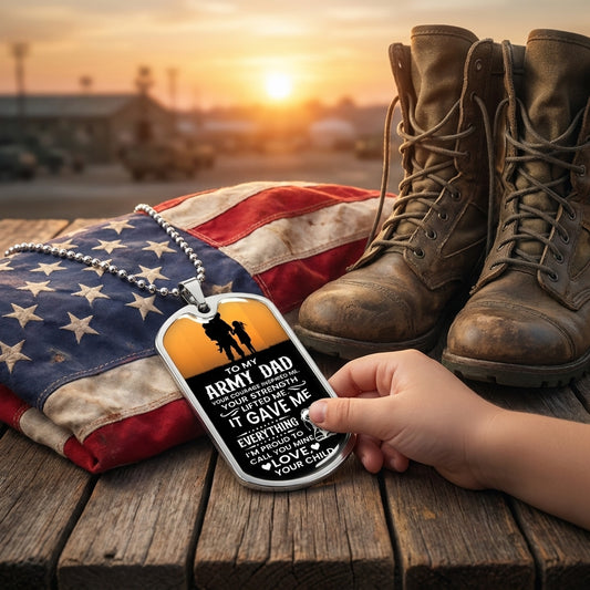 veteran dad dog tag necklace love your child