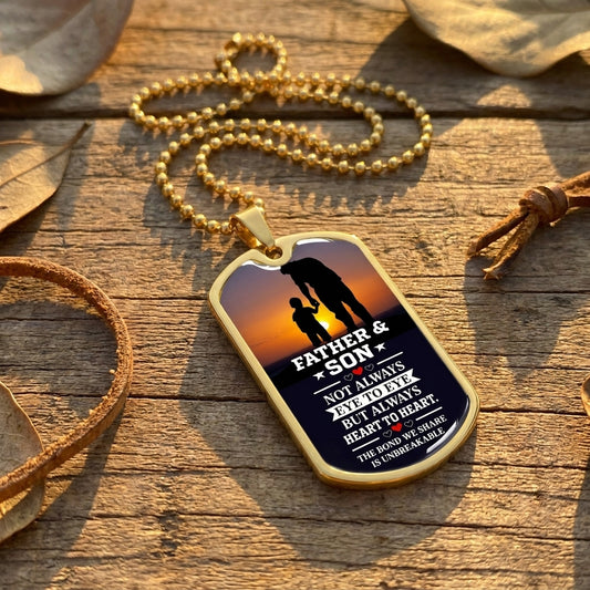 gold father son pendant the bond we share is unbreakable