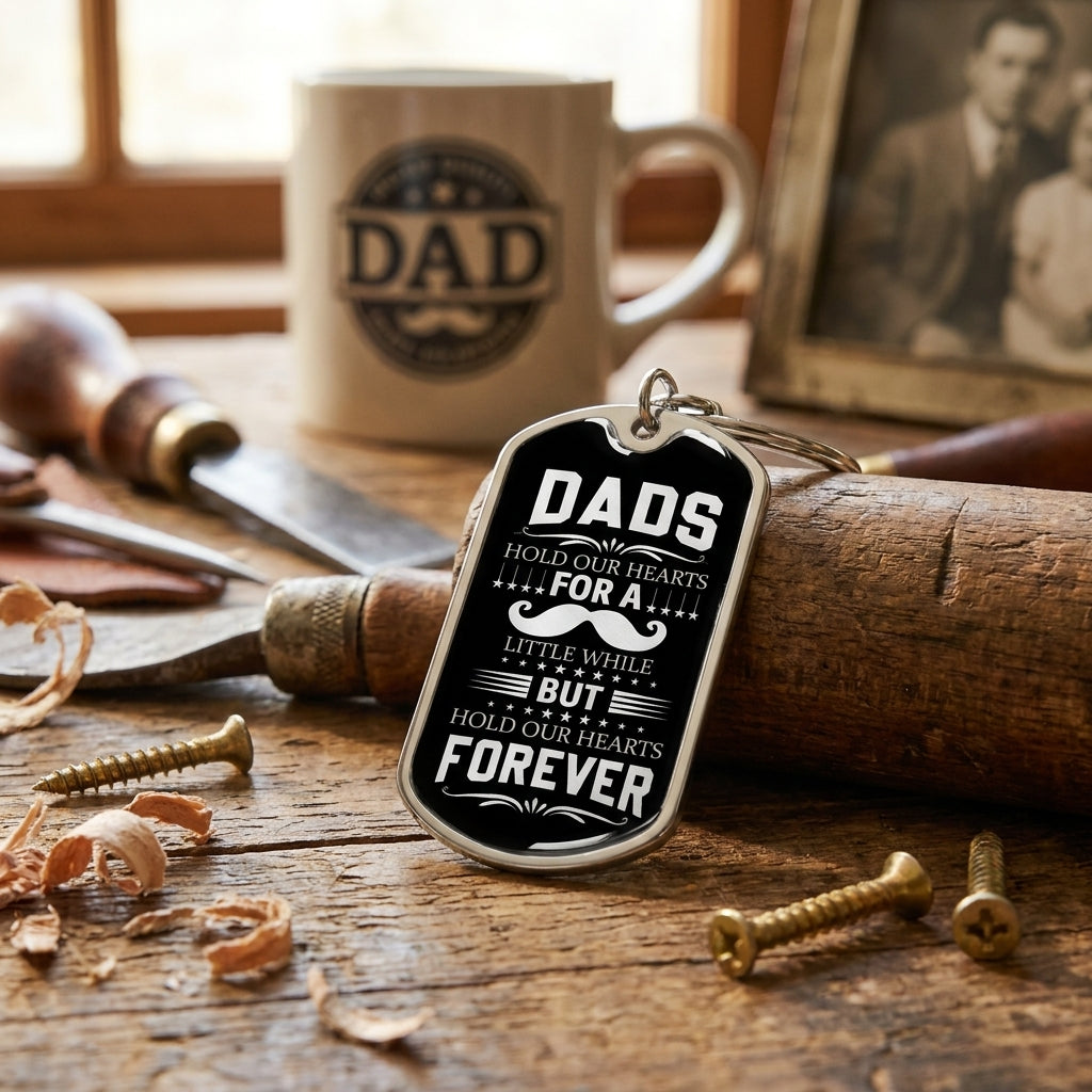 emotional father daughter keychain dads hold our hearts forever