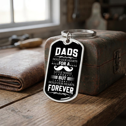 personalized daughter to dad dog tag hold our hearts forever