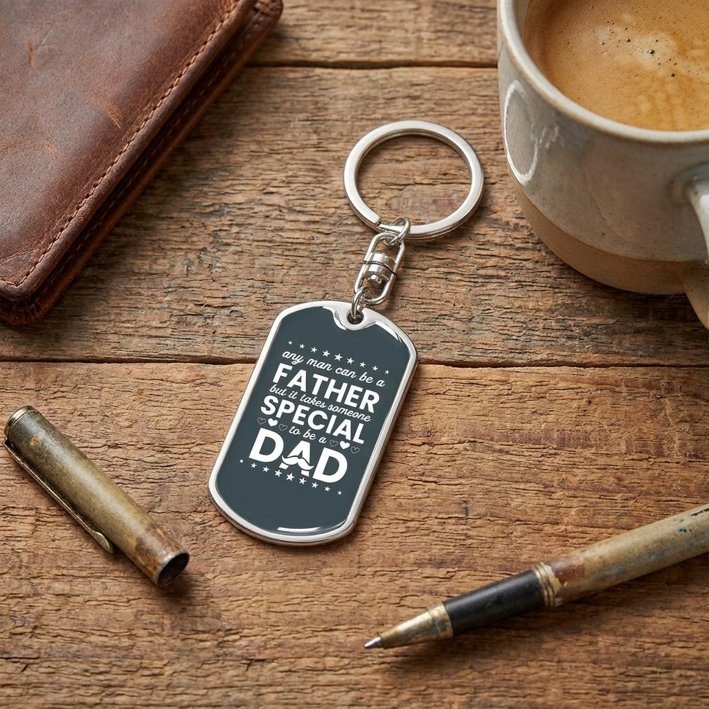 To My Dad Dog Tag Keychain – Meaningful Father Appreciation Gift