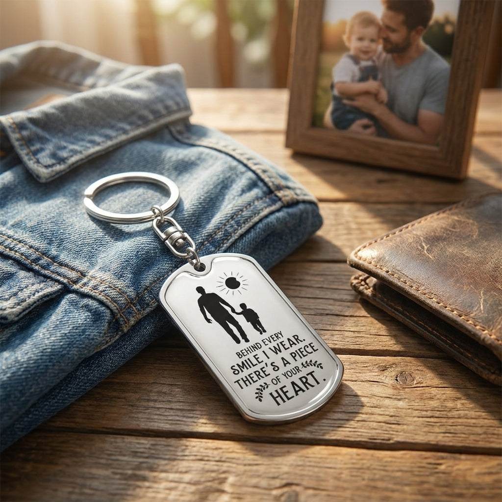 Meaningful keychain gift from child to father