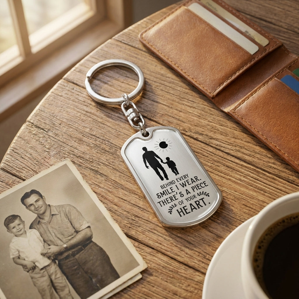 Meaningful keychain gift from child to father